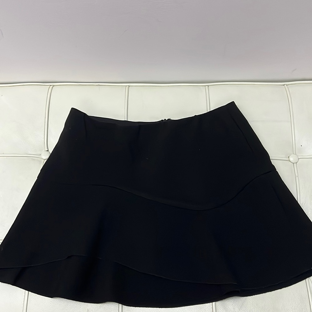 Zara A-line black mini skirt